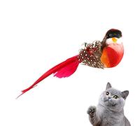 Genikeer Bird Cat Feather Toy, Feather Attachment Feather Replacement Cat Catcher Toy, Interactive Cat Replacement Feathers With Bell For Cat Wand Toys Chasing Toys