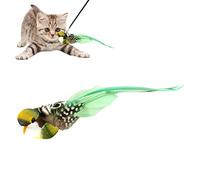 Genikeer Bird Cat Feather Toy, Feather Attachment Feather Replacement Cat Catcher Toy, Interactive Cat Replacement Feathers With Bell For Cat Wand Toys Chasing Toys