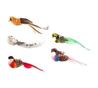 Genikeer Bird Cat Feather Toy, Feather Attachment Feather Replacement Cat Catcher Toy, Interactive Cat Replacement Feathers With Bell For Cat Wand Toys Chasing Toys