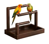 Genikeer Bird Stand Perch - Enrichment Decoration with Tray,Desktop Parrots Stand Perch,for Cockatiels Parakeets Lovebirds Conures Small Medium Large Breeds