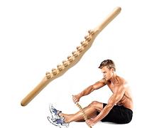 Genikeer Body Sha Stick with 20 Rounded Beads Design, Wooden Body Sha Massage Tool, Wooden Sha Tools Double Row Manual Massage Tool for Back Belly Shoulder - Without Burrs