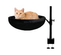 Genikeer Cat Desk Bed,Desk Mounted Cat Bed Hammock - Adjustable 360 Rotating Furniture Hammock with Removable Washable Cover, Nest for Game Tables Desktop