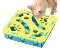 Genikeer Cat Puzzle Feeder | Interactive Indoor Cats Felt Maze Box | Dispenser with Bell for Kitten Boredom Exercise Mealtime Living Room Bedroom Balcony Home Travel