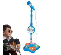 Genikeer Children's Karaoke Mic Amplifying Music Bracket Singing Toy | Musical Microphone With Stand | Lights Singing And Flashing Pedals Toys | Adjustable Standing Microphone For Kids Singing