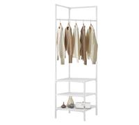 Genikeer Corner Coat Rack Stand, Corner Coat Rack With Shoe Storage, Hallway Coat Rack Stand, Coat Stand For Small Space Corner, Entryway Clothes Rack For Laundry Room, Bedroom, Living Room