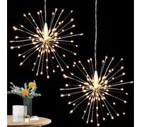 Genikeer Firework Lights with Remote | Waterproof Fairy Copper Lights for Outside Trees - 120 LED Landscape Lamps for Gardens Courtyards Christmas Festive Wedding Parties