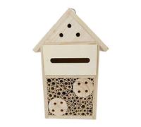 Genikeer Garden Outdoor Wooden Bee House | Mason Bee House Wood Bugss Room Shelter Nesting Box | Natural Wooden Mason Bee Box And Butterfly Hotel For Ladybugss Butterfly Mason Bees