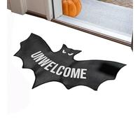 Genikeer Halloween Door Mat - Bat Floor Mat Funny Unwelcome Rug,Gothic Doormat Halloween Decorations for Kitchen Porch Haunted House Patio Bedroom Indoor Outdoor Apartment