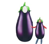 Genikeer Halloween Eggplant Costume | Halloween Prank Costumes Vegetable Eggplant - Hilarious Attention-Grabbing Outfit Prank Prop for Family Friends Women Men Elderly