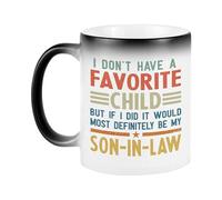 Genikeer I Don't Have A Favorite Child But If I Did It Would Most Definitely Be My Son in Law Mugs, 350ml Funny Heat Changing Mugs, Novelty Coffee Mug Ceramic Tea Cup, Son in Law Mugs
