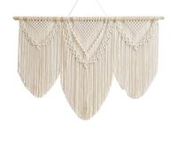 Genikeer Macrame Wall Hanging Tapestry, Large Handmade Cotton Rope Woven Tapestry Tassel Boho Wall Art Decor for Bedroom Living Room Apartment Dorm Home, 113x82 cm