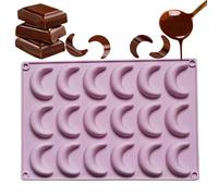 Genikeer Moon Shaped Silicone Mould | Tray Pudding Jelly Crescent Mold | 18 Cavity Silicone Crescent Mold | Chocolate Making Molds for Candy Chocolate Jelly, Dog Food