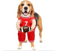 Genikeer Pet Basketball Costumes - Dog Basketball Player Halloween Costume | Dog Basketball Jersey With Ball | Dog Basketball Costume With Arms For Halloween, Themed Parties, Adjustable Straps