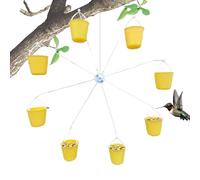Genikeer Rotating Ferris Wheel Toy Bird Feeder, Hanging Bird Feeders - 8 Feeding Buckets Indoor Birds Feeder For Sparrows, Yellow Finch, Swallow, Parakeets, Bird Lover Windmill Shaped Foraging Toy