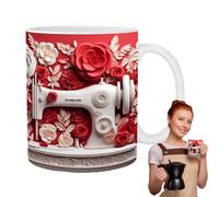 Genikeer Sewing Machine Mug | Creative Design Multi Purpose Mugs | Novelty Ceramic Coffee Cups | Funny Sewing Coffee Mug, Sewing Gifts for, Mother's Day