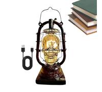 Genikeer Skull Lamp, Industrial Retro Skull Lamp, Nightstand Punk Lighting, Antique Art Decor, Steampunk Accent Lights for Bedroom Living Room Coffee House