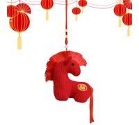 Genikeer Stuffed Horse, 2026 Soft New Year Mascot Home Decor, Chinese Year of Horse Pendant Plush Doll, for Spring Festival Holiday Office Store Restaurant Tabletop Living Room