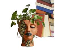 Genikeer Succulent Plant Planter - Resin Flower Pots African Goddess Design | Home Accessories, Plant Containers For Balcony Garden Windowsill