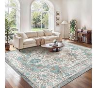 GENIMO Large Washable Rugs for Living Room 200x290cm, Extra Large Area Rug, Vintage Boho Rugs, Low Pile, Non-Shedding, XXL Carpet, Traditional Oriental Design, Dining Room, Home Office, Bedroom