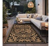 GENIMO Outdoor Rug 120x180cm, Small Butterfly Pattern Waterproof Reversible Garden Rug, Washable Patio Carpet, Recycled Plastic, Modern Outside Mat for Out Door, Backyard, Black and Brown