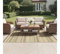 GENIMO Outdoor Rug 150x240cm,Waterproof Reversible Garden Rug Recycled Plastic UV Resistant Modern Outdoor Mat for Patios,Picnic,Backyard,Coffee & Beige