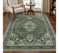 GENIMO Rugs Living Room 240x300cm - Extra Large Washable Short Pile Area Rug,Soft Non-Slip Easy Clean Carpet for Dining Room, Bedroom, Home Office,Dark Green