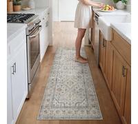 GENIMO Runner Rug 80x200cm-Washable Long Non-Slip Carpet for Hallway,Entryway,Bedroom & Kitchen,Soft Short Pile Durable Mat-Cream & Grey