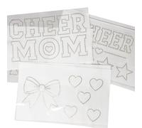 genio Cristal Cheer Mom Rhinestone Transfers 6 Sheets, Crystal Hotfix Iron on Cheerleading Mom Appliques, Clear Crystal Bling Cheer Mom Patches for T Shirts, Hoodies, Bags, DIY Cheer Gifts