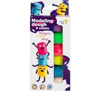 Genio Kids Play Colour Dough Kit 6 Colours - Non-Toxic Air-Dry Modelling Clay for Kids Ages 3 4 5 6 7 8, Kids' Art Clay & Dough, Bio Modelling Plasticine for Creative Play