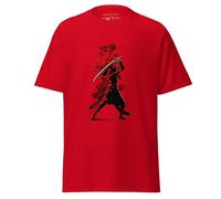 Geniogoods Assassin’s Creed Shadows Inspired T-Shirt, Fan-Made Naoe Samurai Artwork with Red & Black Silhouette Design, Japanese Warrior Aesthetic for Gamers (UK, Alpha, S, Regular, Regular, Red)