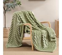 Geniospin Throw Blanket for Couch, Bed, Sofa. Super Soft Lightweight Blanket with Strip 50 X 60 Inches, Sage Green Throw Blanket Cozy, Warm and Breathable
