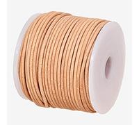 GENIQUE Real/Genuine Round Leather String Cord for Necklace, Bracelets, Jewelry, Kumihimo Braiding, DIY Projects (20 Metres) (1.5mm, Natural)
