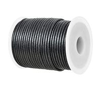 GENIQUE Real/Genuine Round Leather String Cord for Necklace, Bracelets, Jewelry, Kumihimo Braiding, DIY Projects (20 Metres) (2mm, Gunmetal Metallic)