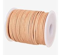 GENIQUE Real/Genuine Round Leather String Cord for Necklace, Bracelets, Jewelry, Kumihimo Braiding, DIY Projects (20 Metres) (2mm, Natural)