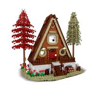 Geniteen A-Frame Forest Cabin Building Blocks Set, 1689PCS Wooden Forest House Building Blocks Kit Creative House Architecture Toys