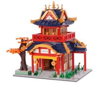 Geniteen Building Blocks Set, Chinese Architecture,Tang Dynasty Series 3, Building Set Model Kit and Gift for Kids and Adults Gift for Birthday, Christmas and New Years (Pawn Shop)