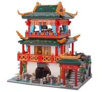 Geniteen Chinese Architecture Building Blocks Set,Tang Dynasty Series 1, Building Set Model Kit and Gift for Kids and Adults Gift for Birthday, Christmas and New Years (Eight Drunken Gods Restaurant)