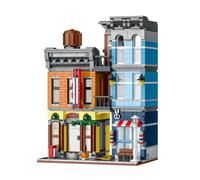 Geniteen Detective Agency Building Block Set, 1178PCS City House Street View Building Bricks Kit Creative Detective House Architecture Toys