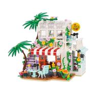 Geniteen Flower House Building Block Set, 775 PCS Sunshine Greenhouse Construction Kit Creative Street View City Shop Model for Adults (Flower House)