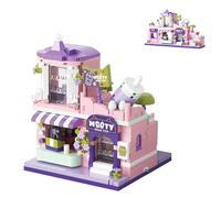 Geniteen Milk Tea Shop Building Blocks Set Mini Openable House for Adults