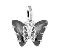 Geniun S925 Butterfly Bead Charm Pendant Fit for Pandora Bracelets | Anniversary Birthday Age Gift Valentine Gift for Women, Mum, Sister. Daughter, Wife