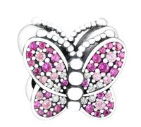 Geniun S925 Butterfly Bead Charm Pendant Fit for Pandora Bracelets | Anniversary Birthday Age Gift Valentine Gift for Women, Mum, Sister. Daughter, Wife