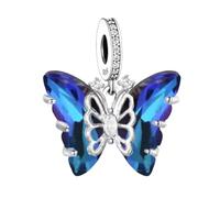Geniun S925 Butterfly Bead Charm Pendant Fit for Pandora Bracelets | Anniversary Birthday Age Gift Valentine Gift for Women, Mum, Sister. Daughter, Wife
