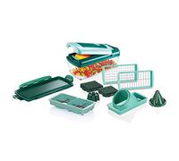 Genius A34035 Nicer Dicer Fusion Smart Vegetable Cutter Set 12-Piece Chopper with Collection Container, XXL Knife Insert & Julietti Spiral Insert, Cubes, Sticks, Quarters, Eights, Julietti, PP
