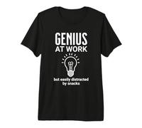 Genius at Work But Easily Distracted by Snacks Funny Brain Premium T-Shirt