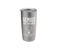 Genius AT Work But Easily Distracted By Snacks Funny Brain Stainless Steel Insulated Tumbler