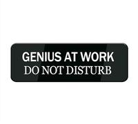 Genius At Work Do Not Disturb Sign Signage White Black Plastic Acrylic 3x8 With Double Side Tape Adhesive Easy Mounting