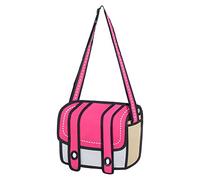 Genius_Baby 3D Style 2D Drawing From Cartoon Paper Bag Comic 3D Messenger Bag (rose Red)