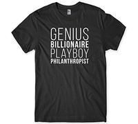 Genius Billionaire Playboy Philanthropist Mens Funny Slogan T-Shirt -Small-Black