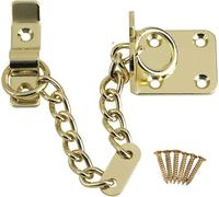 Genius® Door Chain Polished Brass, Narrow Design Door Limiter, External and Internal Door Restrictor for Wooden and UPVC Doors, Additional Front Door Security (Polished Brass)
